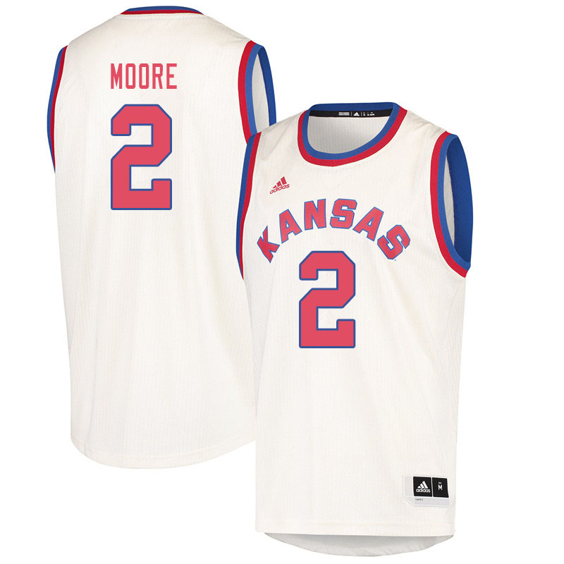Men #2 Charlie Moore Kansas Jayhawks College Basketball Jerseys Sale-Cream